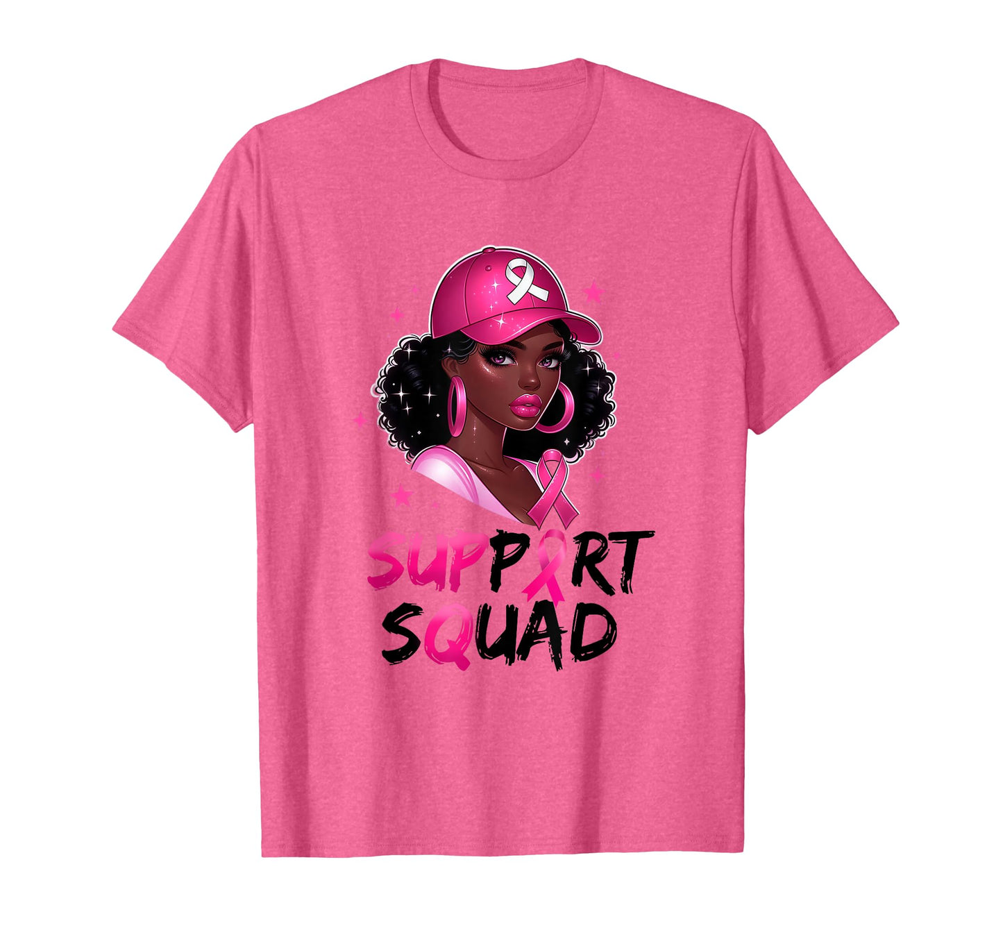 Support Squad Breast Cancer Awareness Warrior Black Women T-Shirt