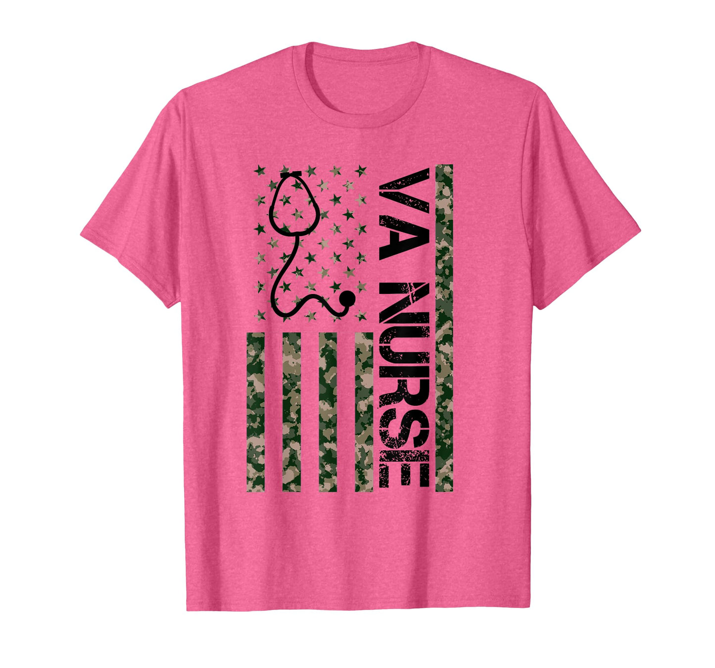 VA Nurse Camouflage American Flag Patriotic Nurse Week 2024 T-Shirt