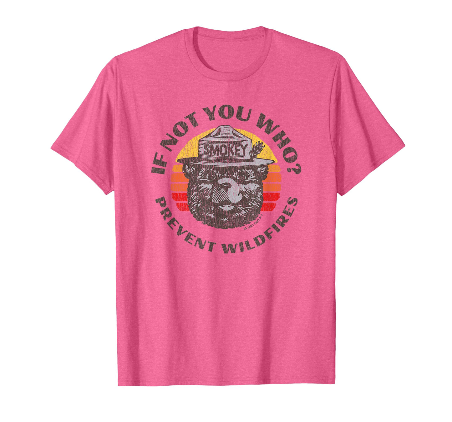 If Not You Who? Vintage Smokey Bear 80s Sunset T-Shirt