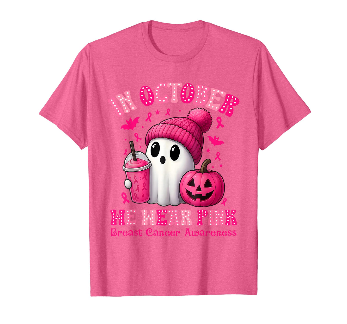 in October We Wear Pink Breast Cancer Awareness T-Shirt
