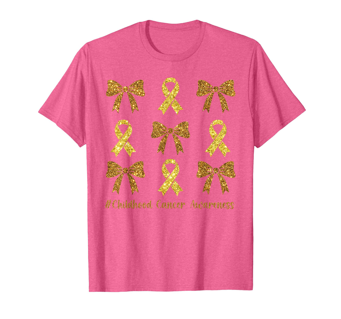 Coquette Gold Ribbon We Wear Gold Childhood Cancer Awareness T-Shirt