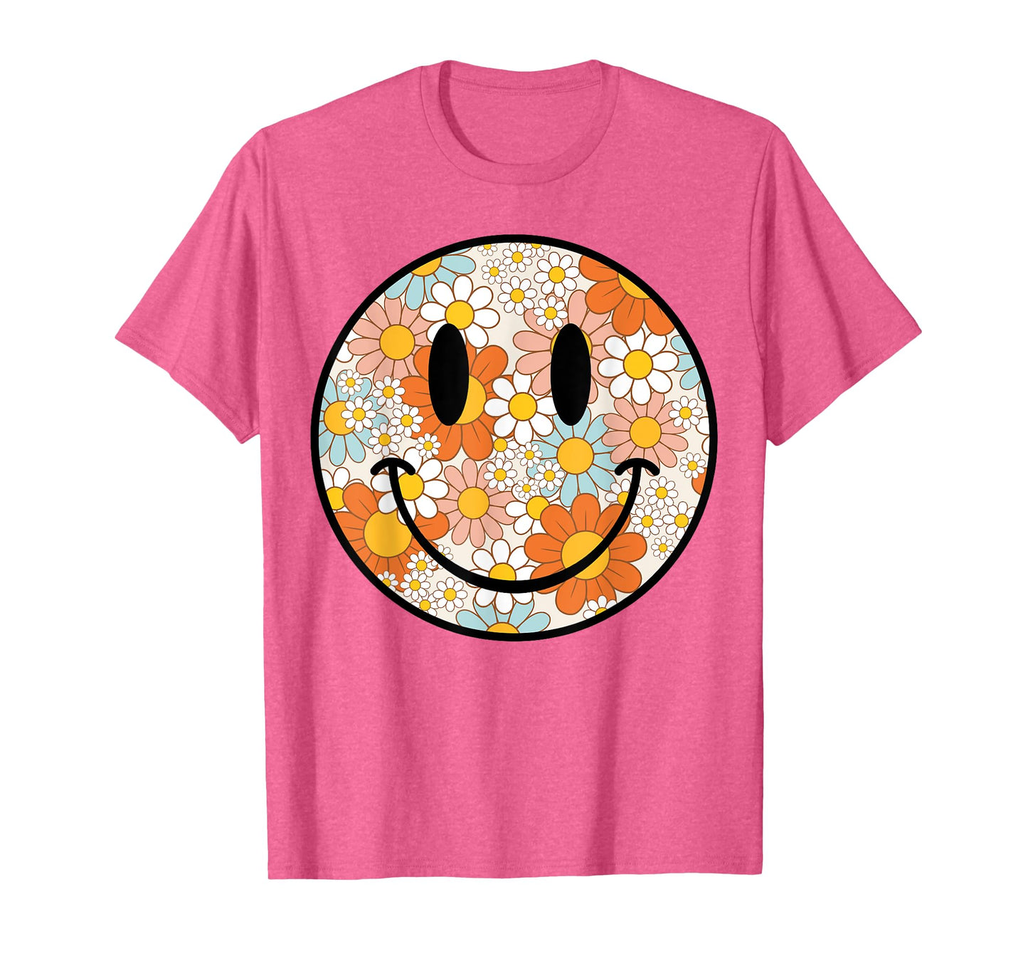 Retro Floral Smile Face Preppy Aesthetic Men Women Kids T-Shirt