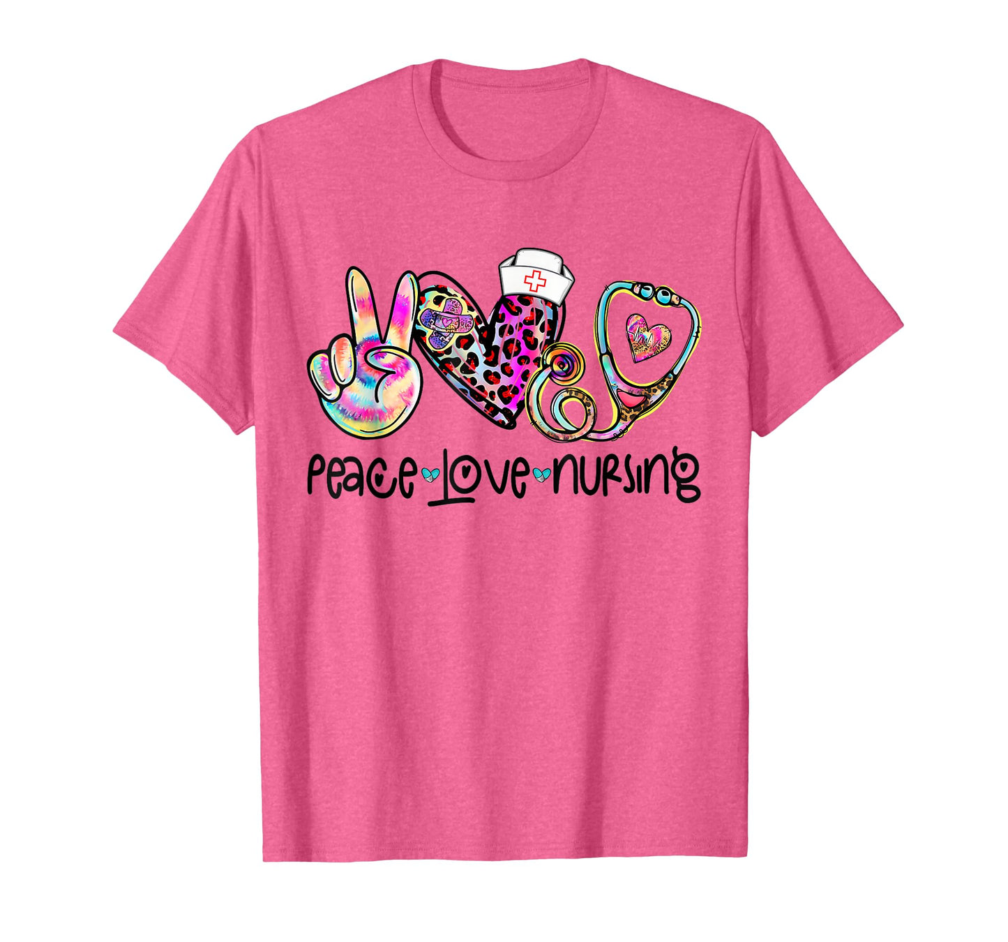 Peace Love Nursing Stethoscope Nurse Life Nurse Week 2025 T-Shirt