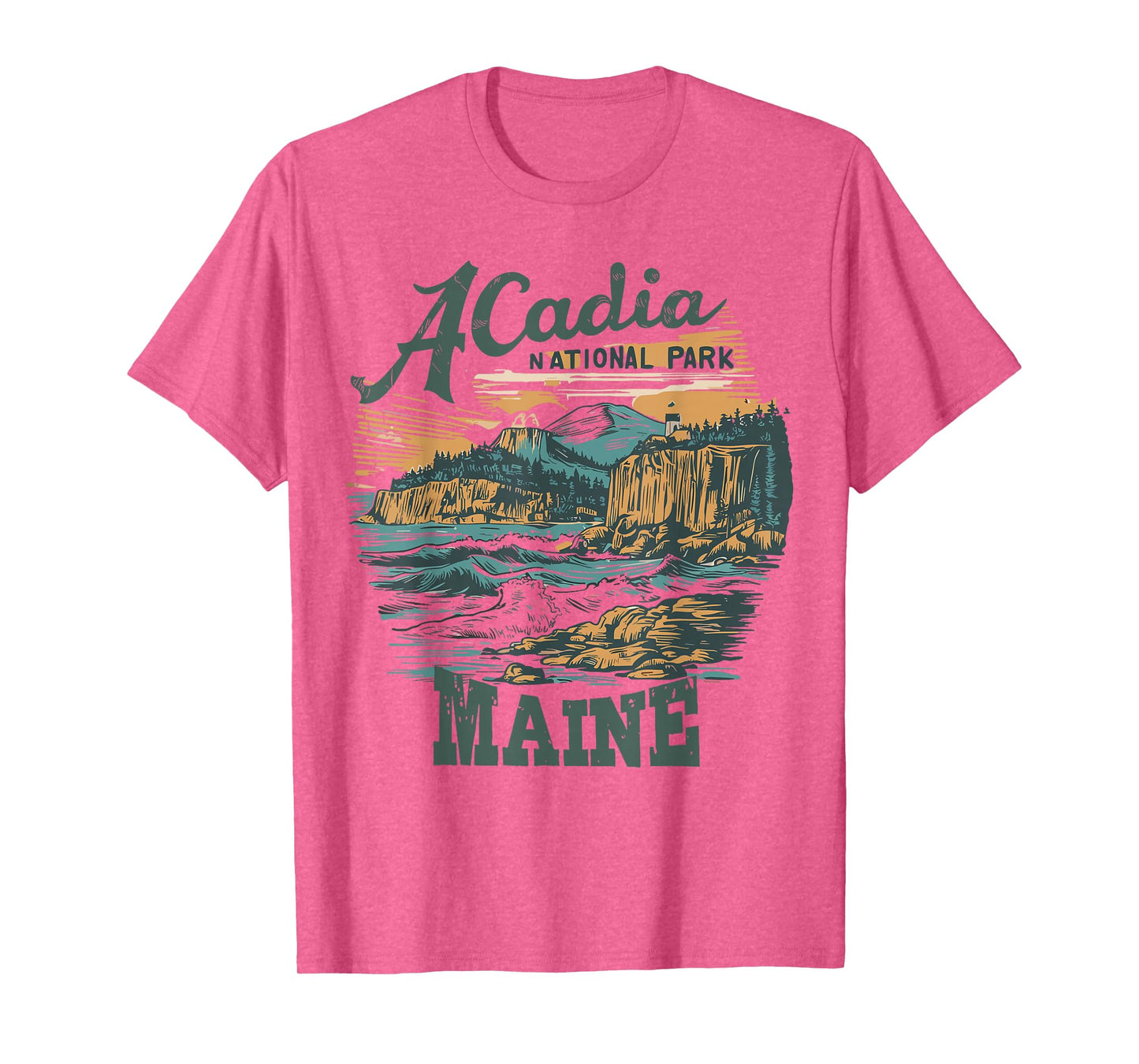 Acadia National Park Maine Vintage Coastal View T-Shirt