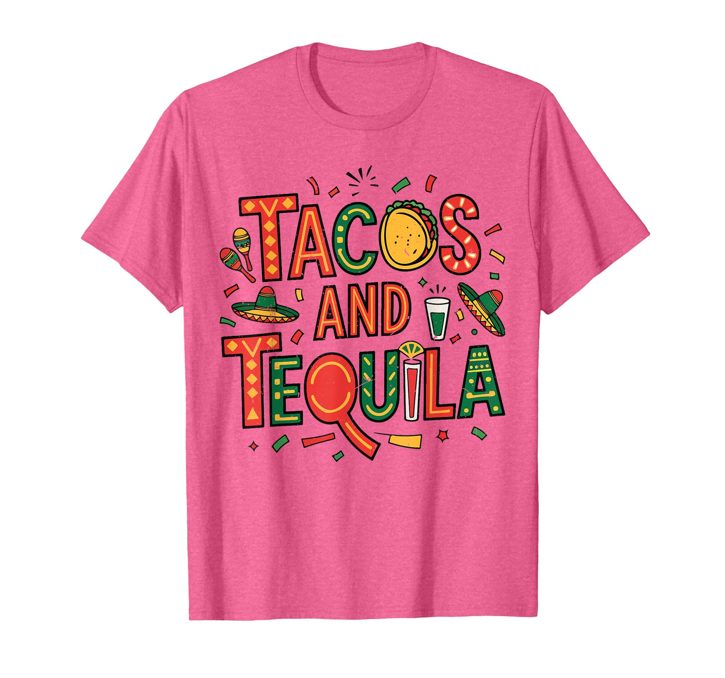 Tacos & Tequila Drinking Cinco Mayo Funny Mexican Drinking T-Shirt