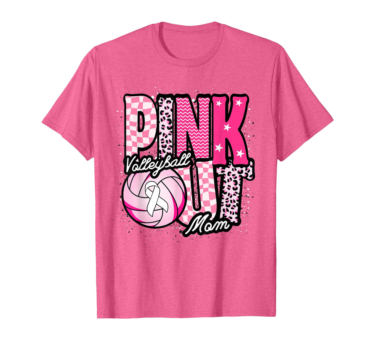 Pink Volleyball Mom Pink Out Day T-Shirt