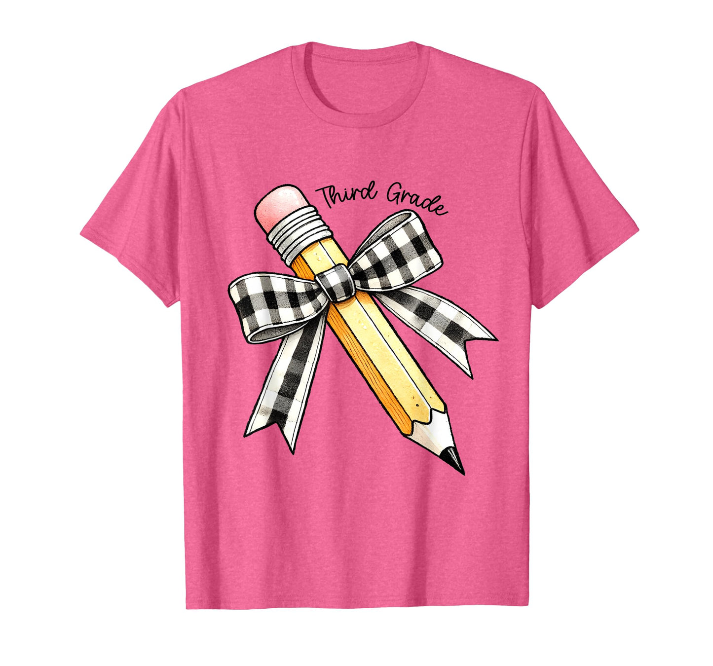 Third Grade Teacher Girl Coquette Pencil Bow 3rd Grade Team T-Shirt