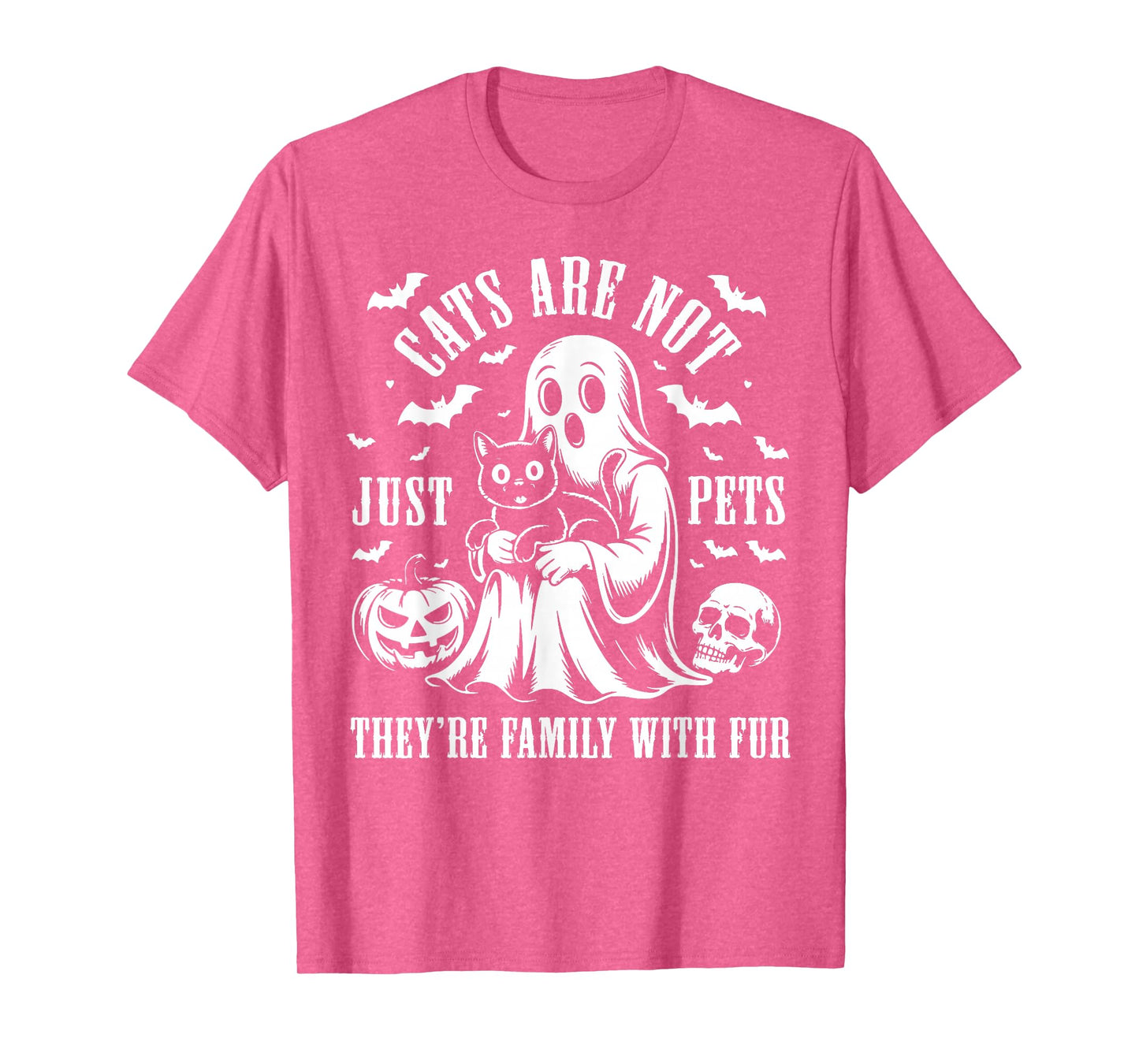 Cats are Not Just Pets They’re Family with Fur Halloween Pet T-Shirt