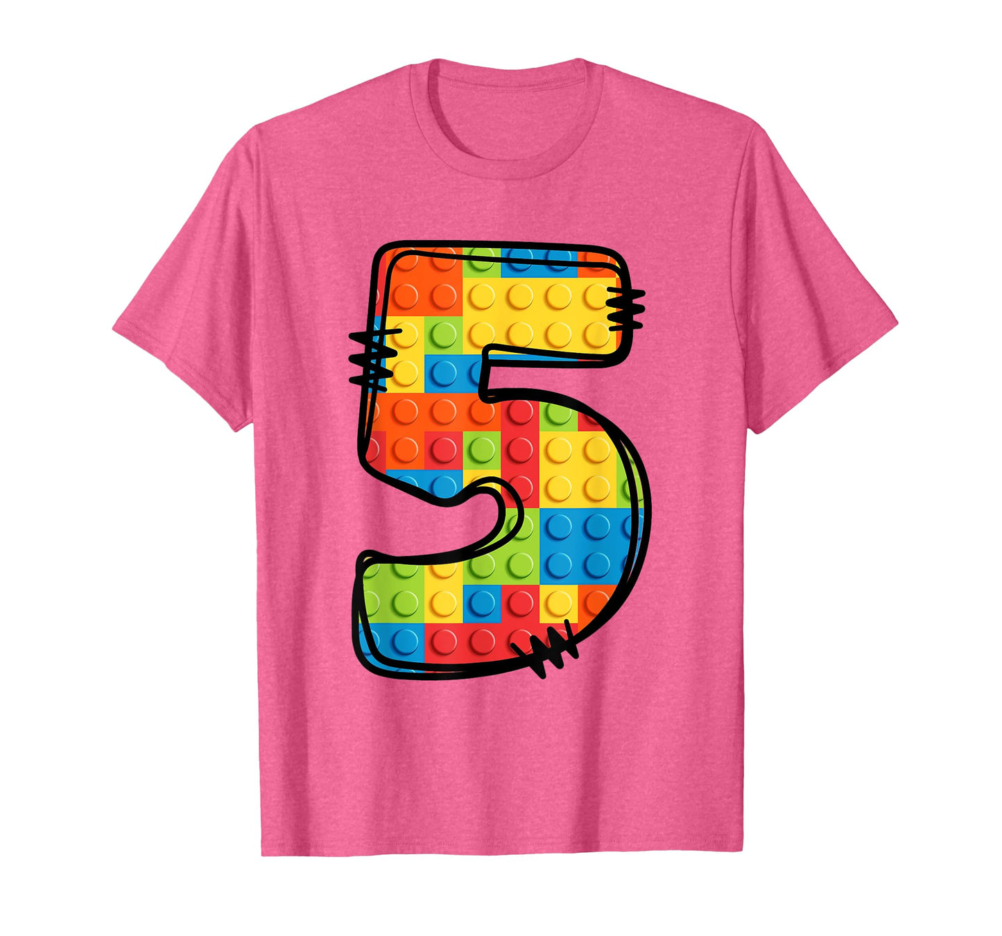 5 Year Old Blocks Building Master Builder 5th Birthday T-Shirt