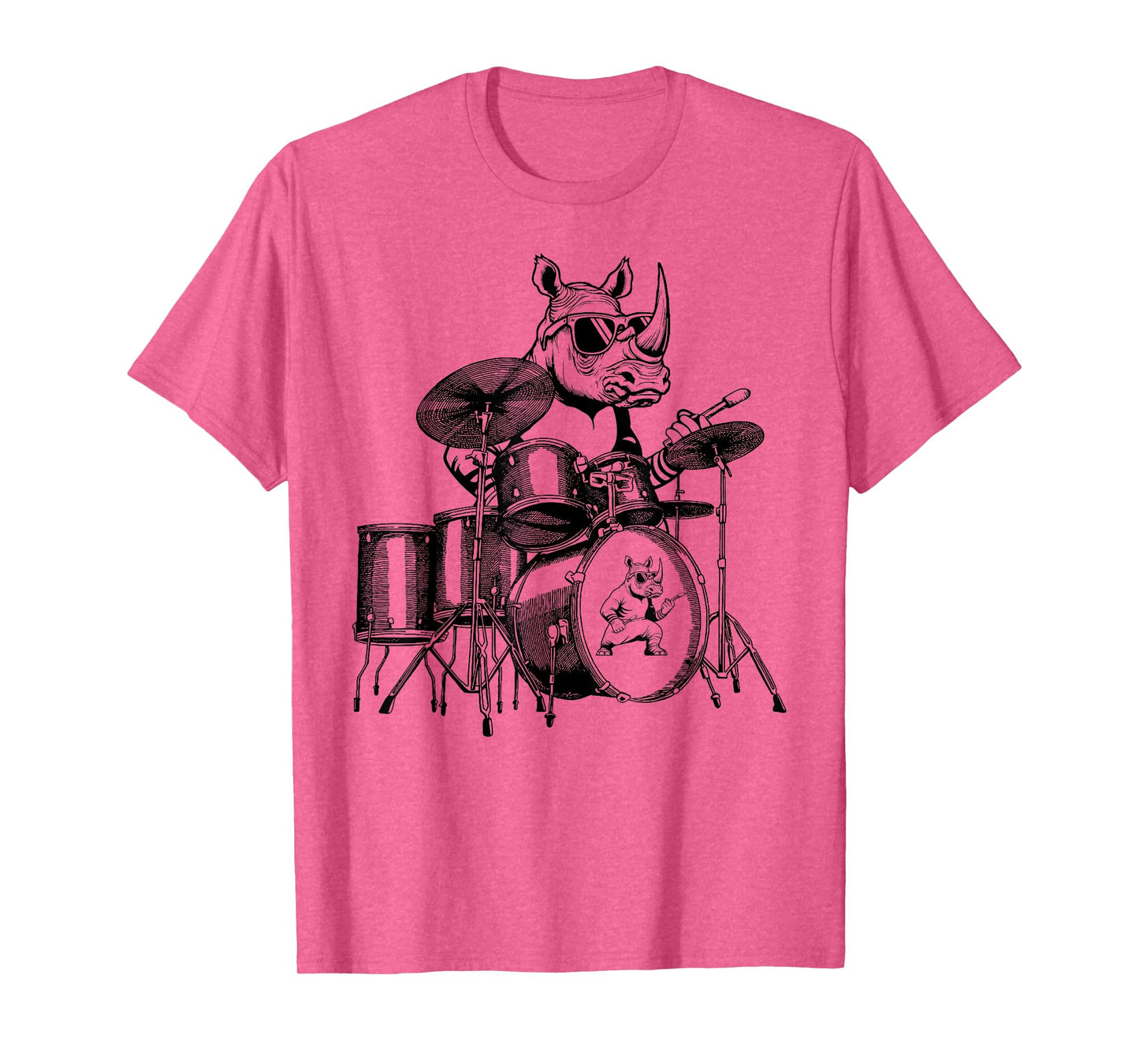Rhino Playing Drums Drummer Drumming Musician Band T-Shirt
