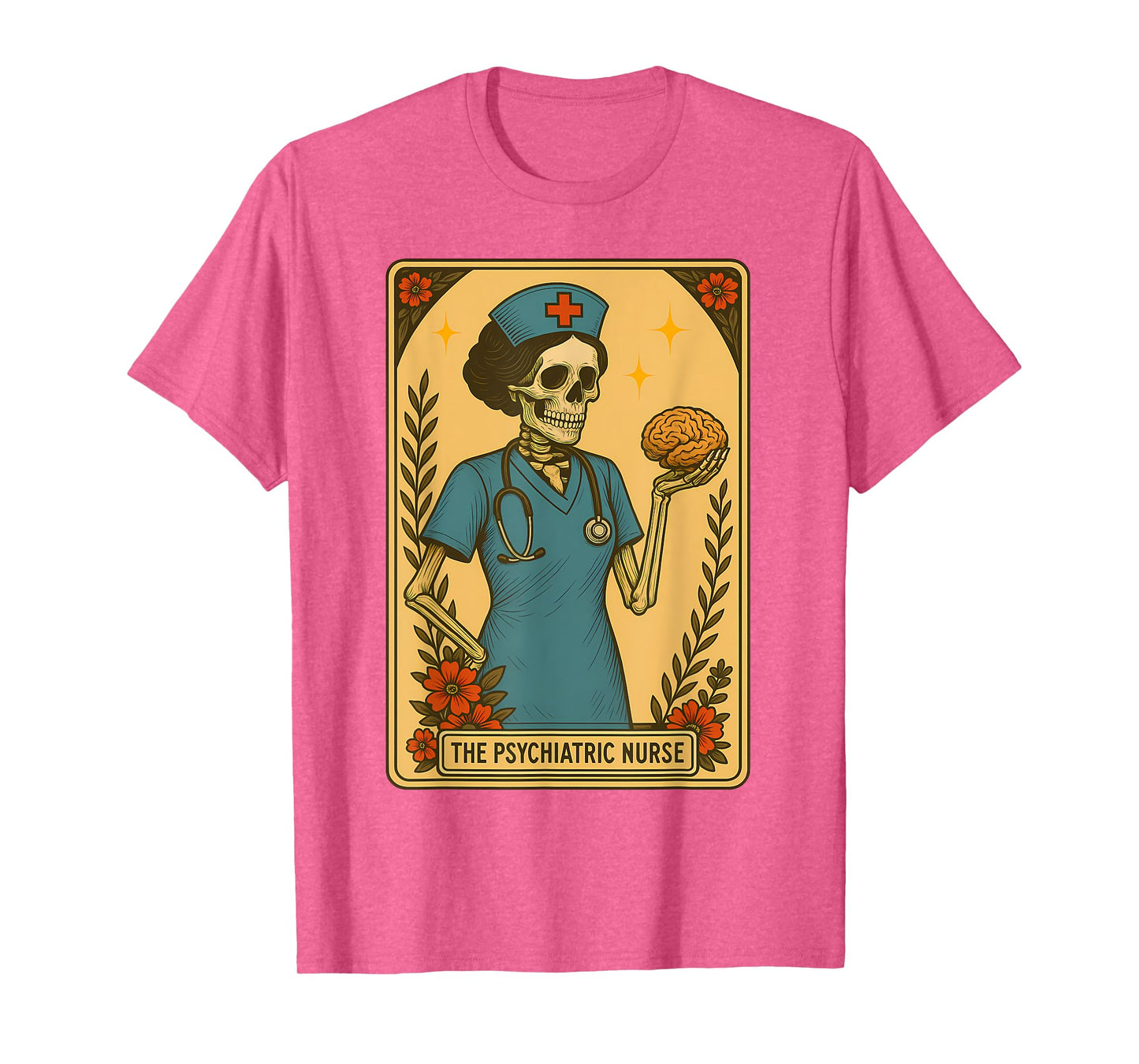 Psychiatric Nurse Tarot Card Skeleton Medical Nursing T-Shirt