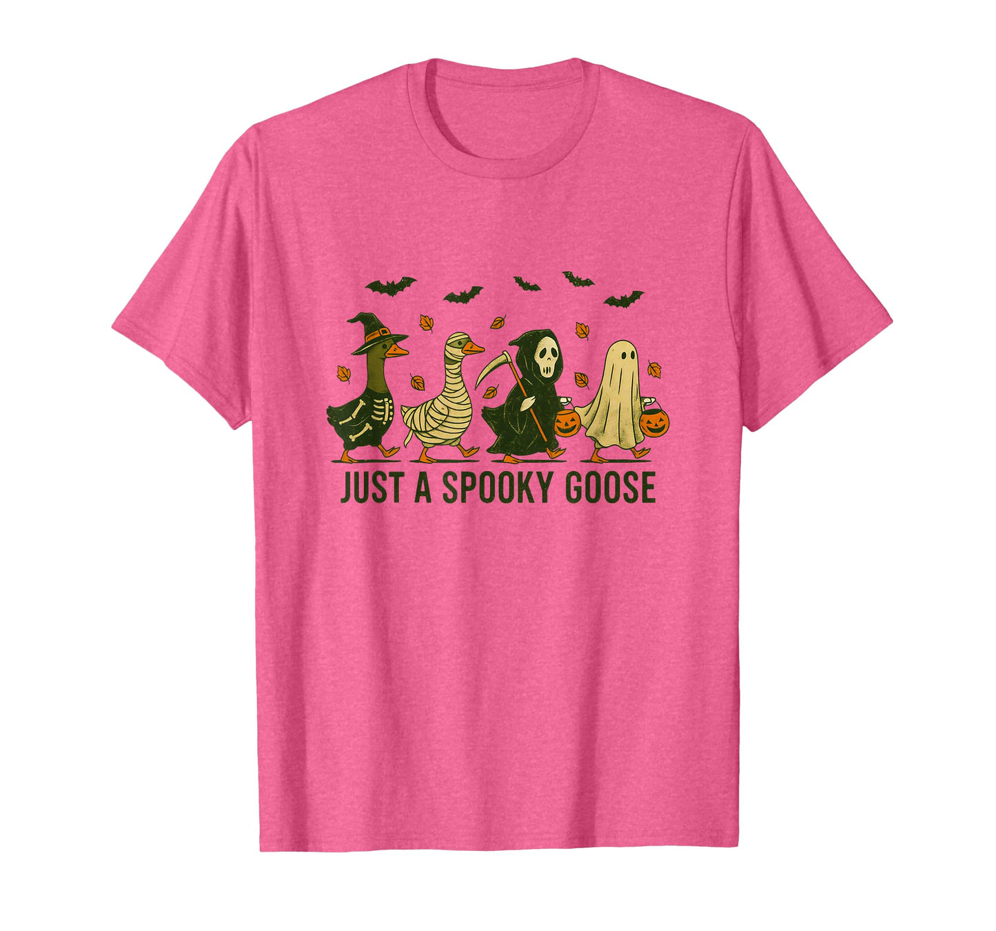 Just A Spooky Goose Vintage Silly Goose Halloween T-Shirt