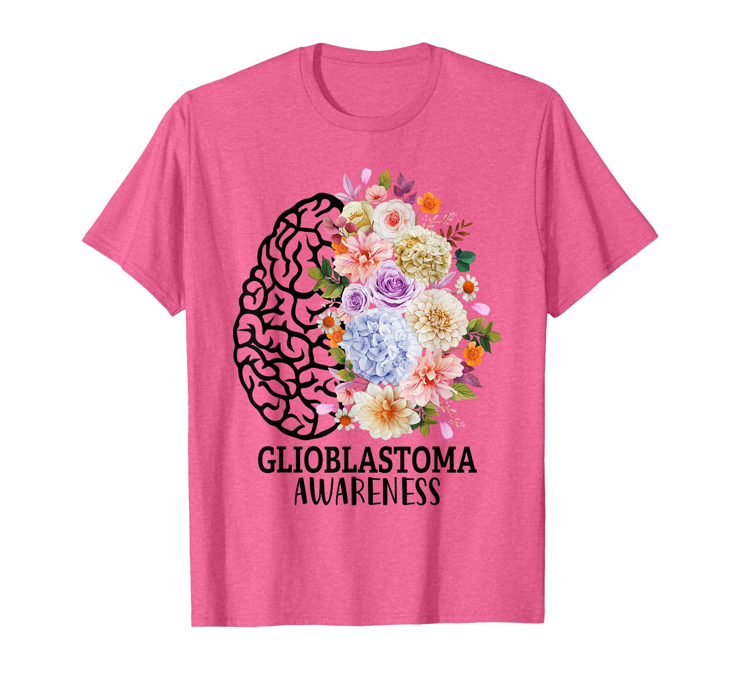 Floral Glioblastoma Awareness Month Brain Cancer T-Shirt