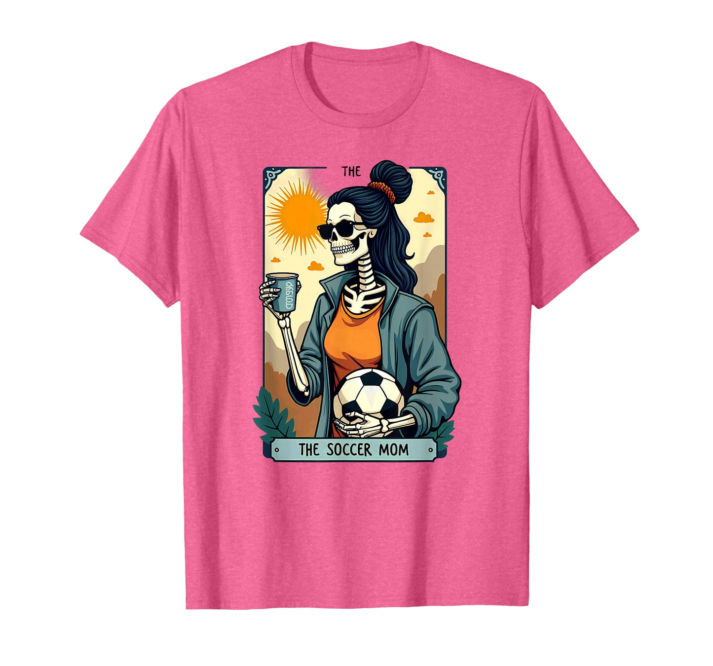 Gothic Tarot Card Skeleton Coffee Soccer Mom T-Shirt