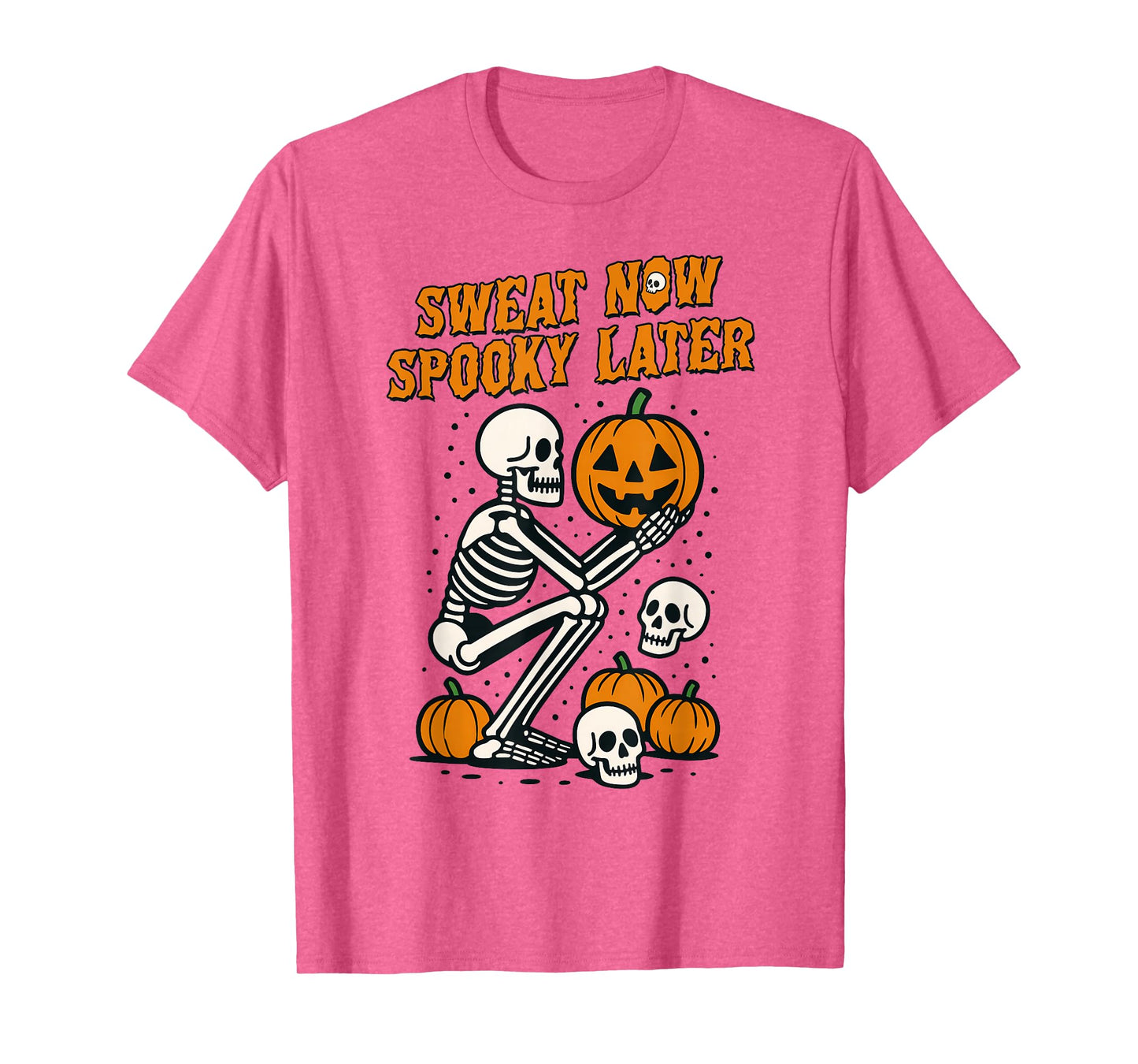 Halloween Vibes Fitness Gym Exercise Sweat Now Spooky Later T-Shirt