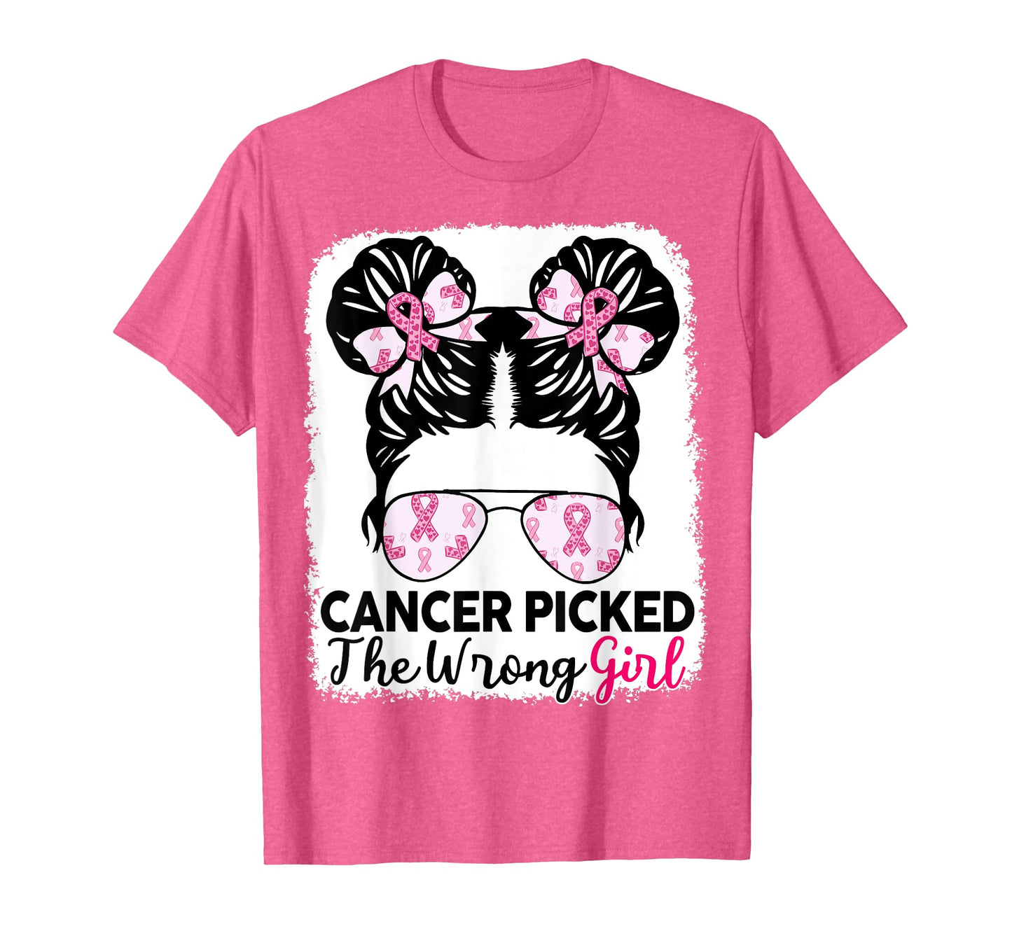 Breast Cancer Awareness Cancer Picked Wrong Girl Kids Youth T-Shirt