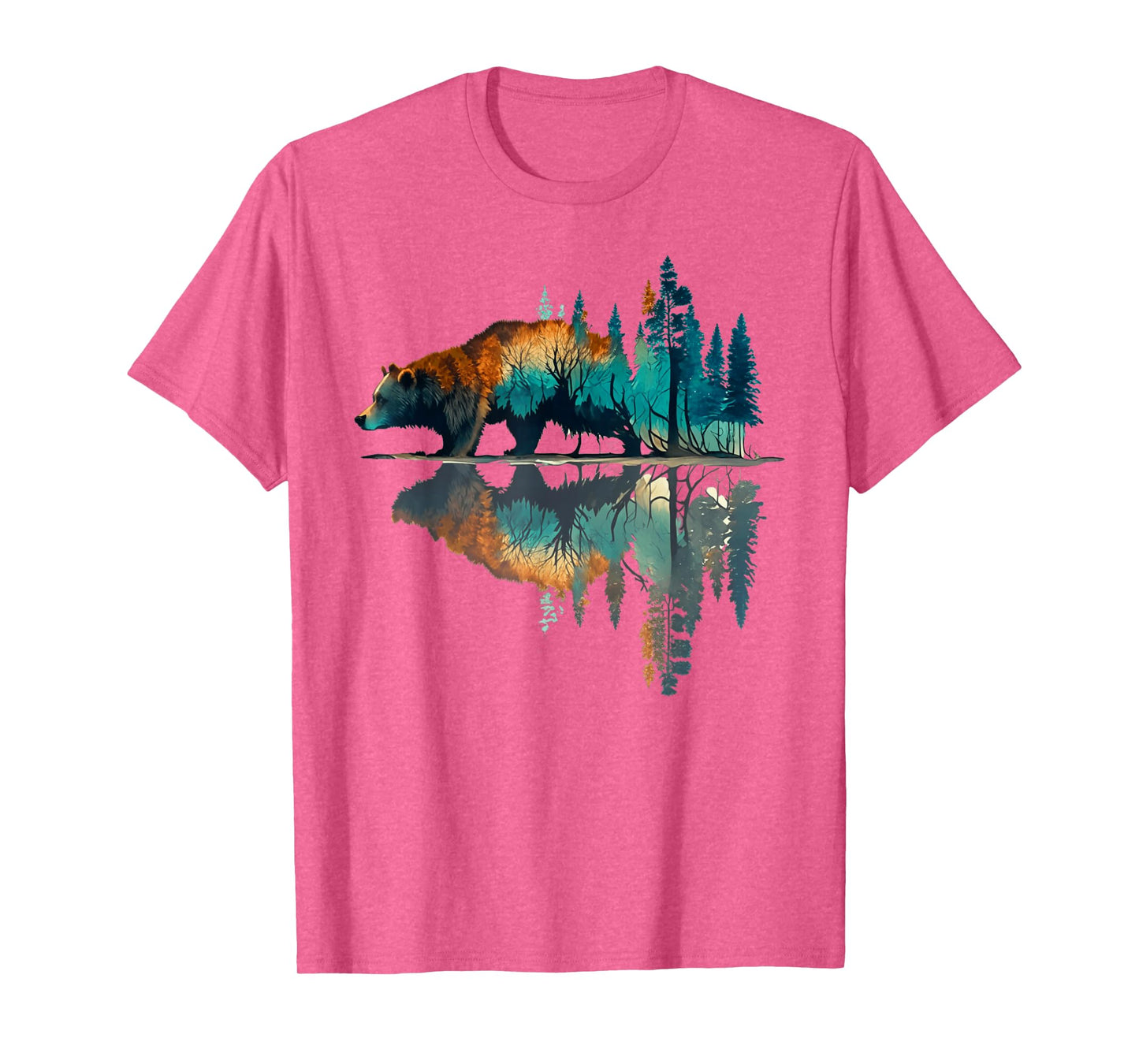 Trees Reflection Wildlife Nature Animal Bear Outdoor Forest T-Shirt
