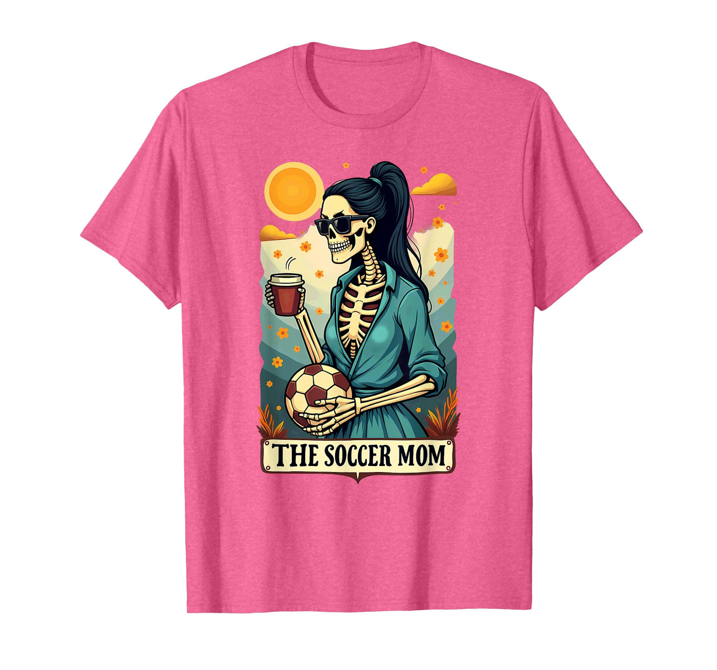 Gothic Tarot Card Skeleton Coffee Soccer Mom T-Shirt