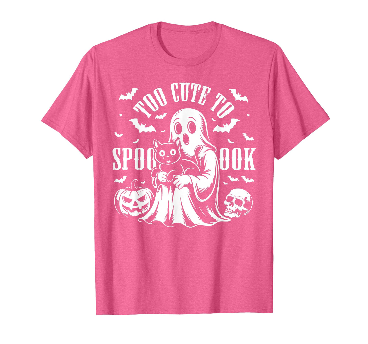 Too Cute to Spook Pet Funny Spooky Halloween Boo Ghost Cat T-Shirt