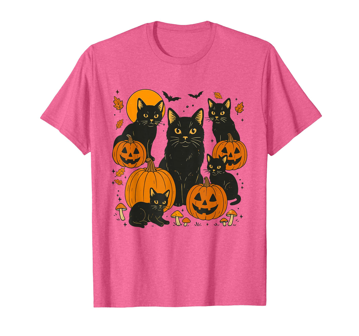 Black Cat Pumpkin Halloween Cat Lover Cozy Spooky Season T-Shirt