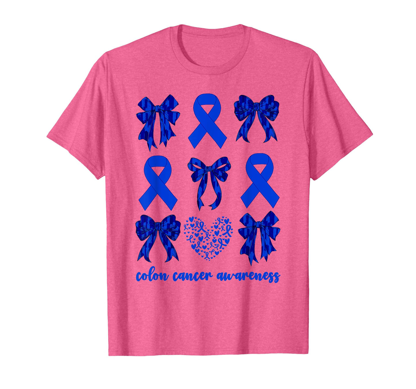 Colon Cancer Awareness Month For Women Colorectal Cancer Bow T-Shirt
