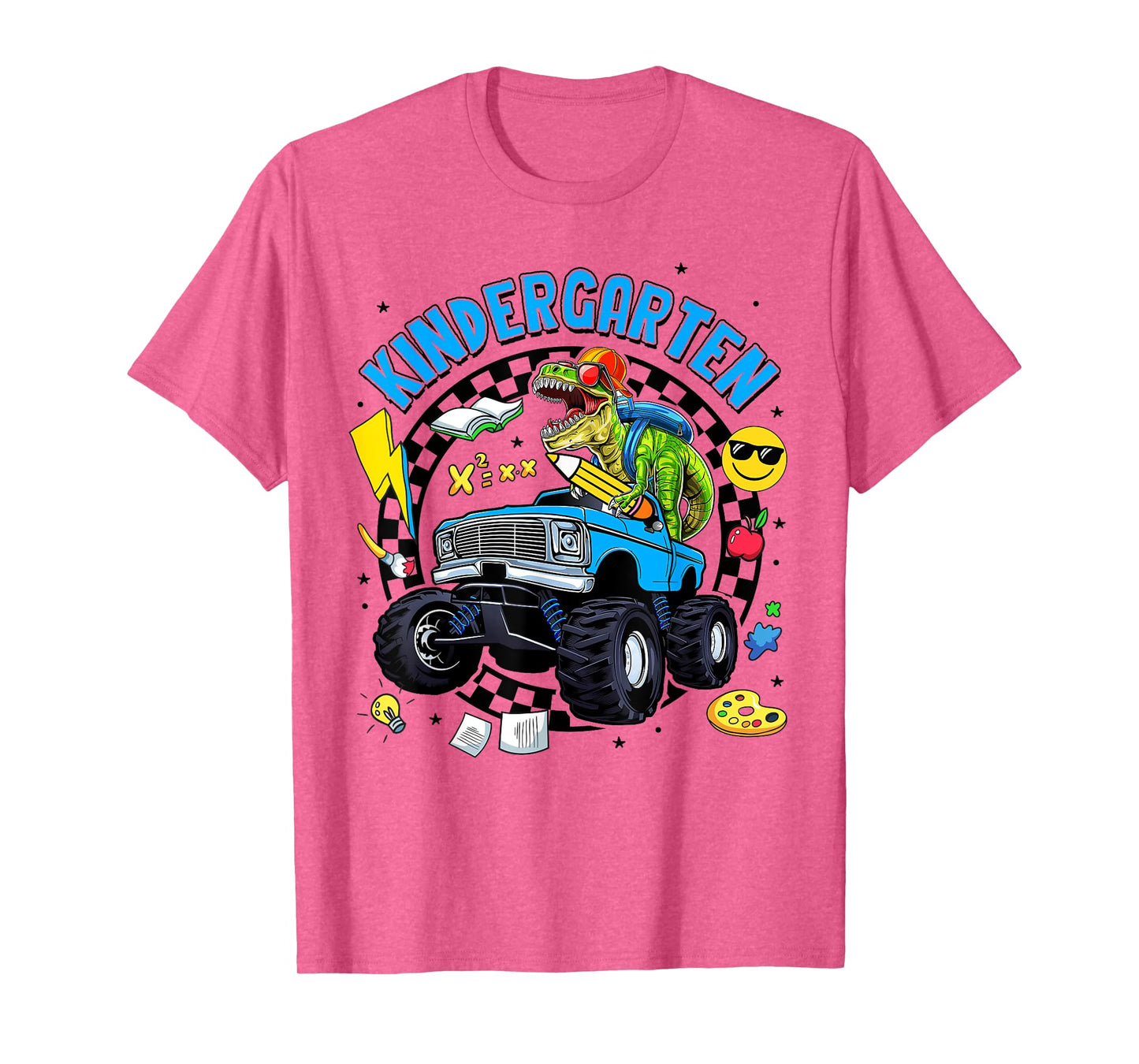 Kindergarten Dinosaur Dino Truck Back To School Kids Boys T-Shirt