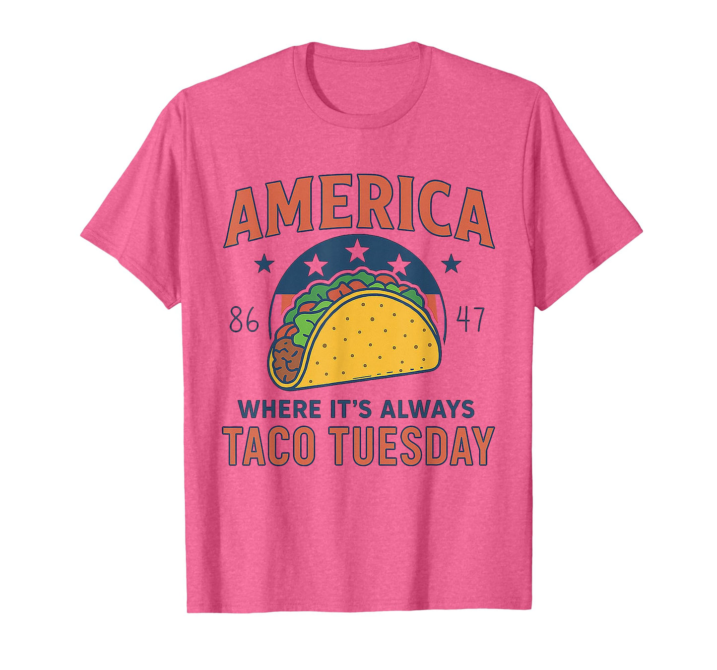 Retro America Where It's Always Taco Tuesday 4th Of July T-Shirt