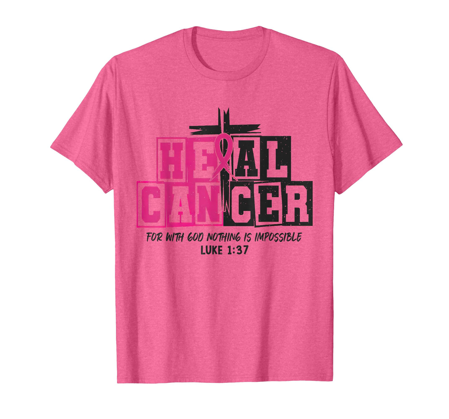 He Can Heal Cancer Pink Ribbon Breast Cancer Month T-Shirt