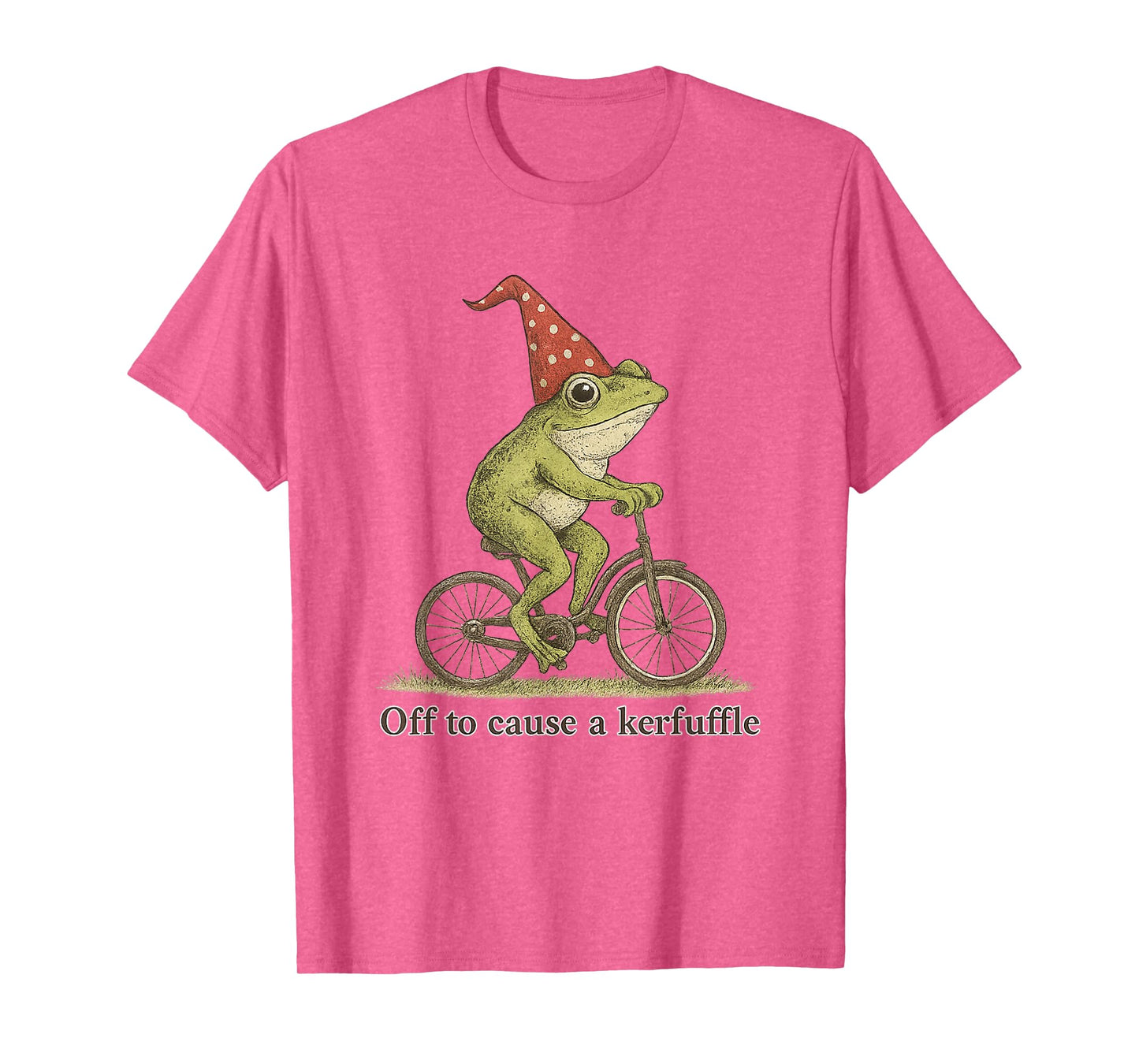Off to Cause a Kerfuffle Frog Funny Weirdcore Sayings Unique T-Shirt
