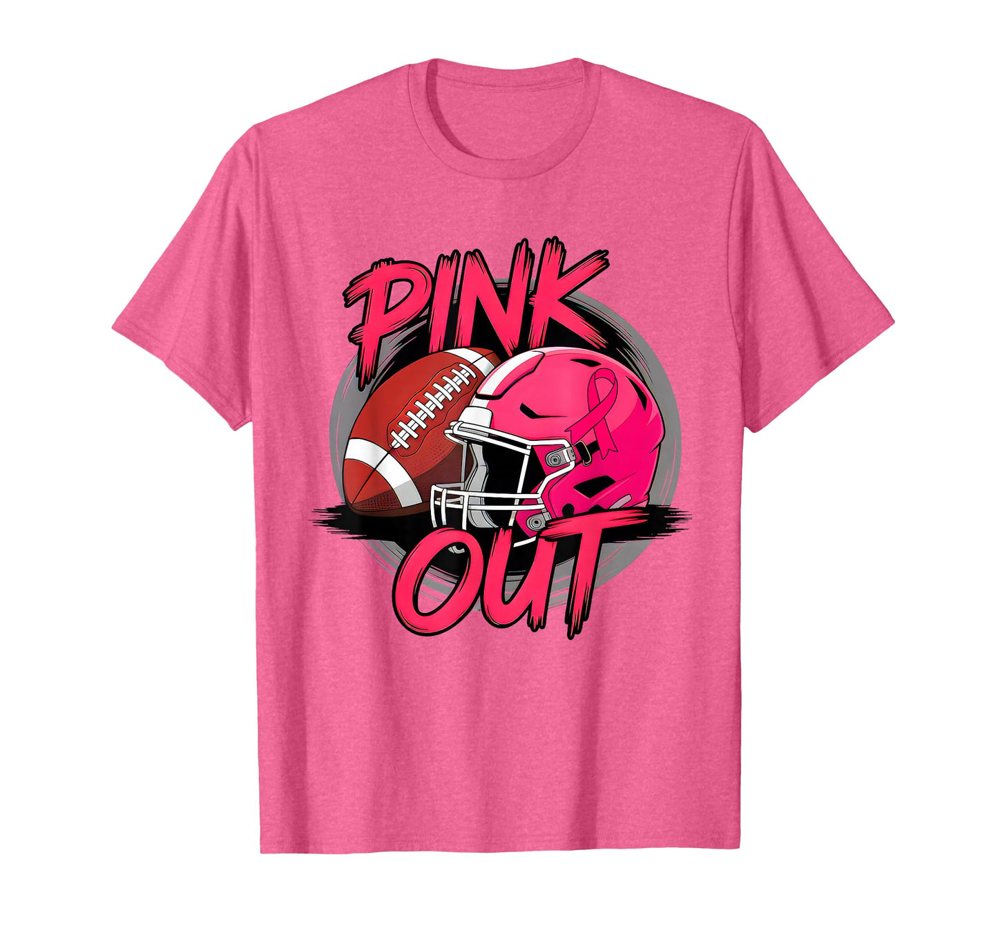 Pink Out Football Breast Cancer Awareness Pink Warrior T-Shirt