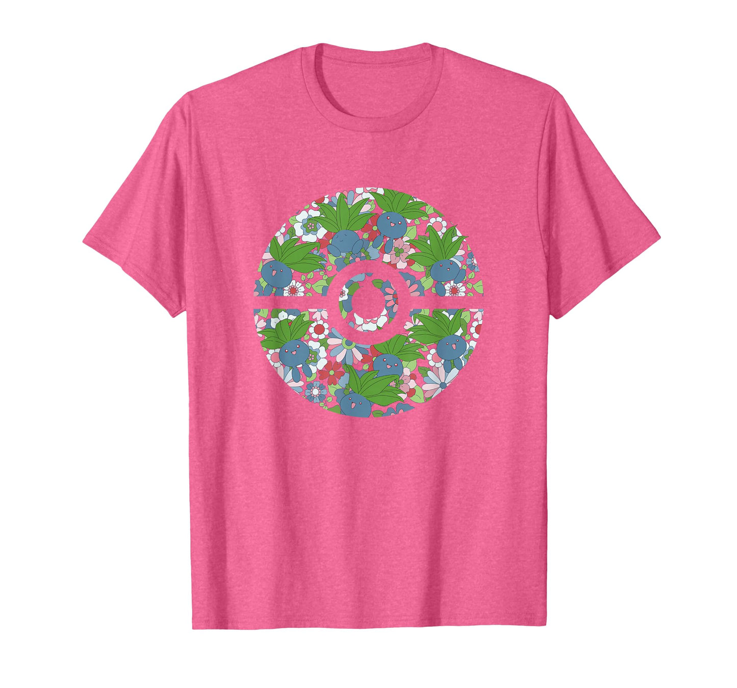 Pokémon Cute Oddish & Flowers Pattern Poké Ball Logo T-Shirt