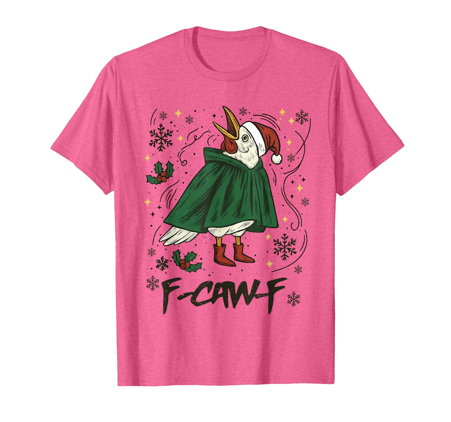 F-Caw-F FCAWF Funny Crow Christmas Black Bird Xmas T-Shirt