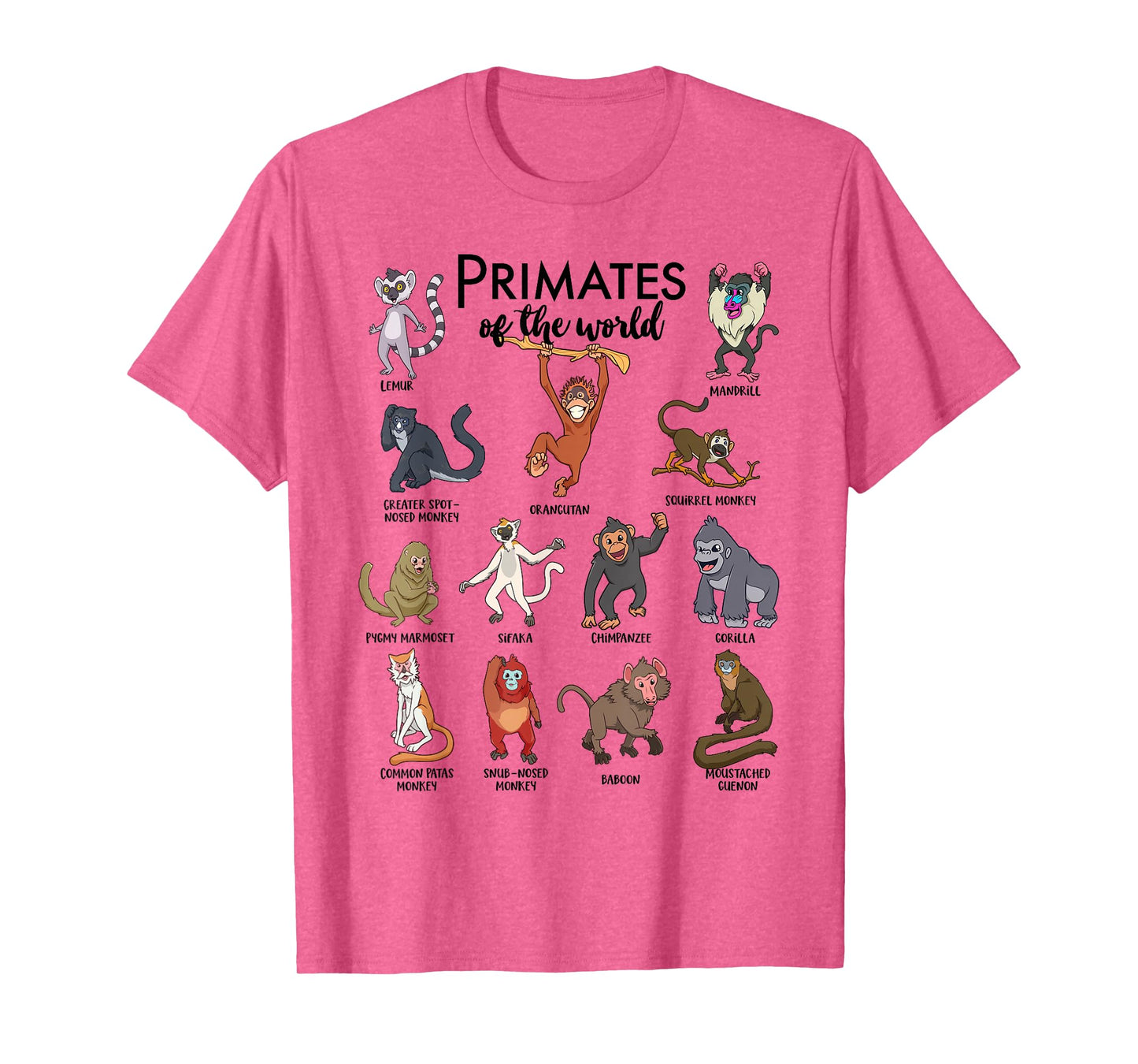 Various Monkeys - Types of Primates T-Shirt