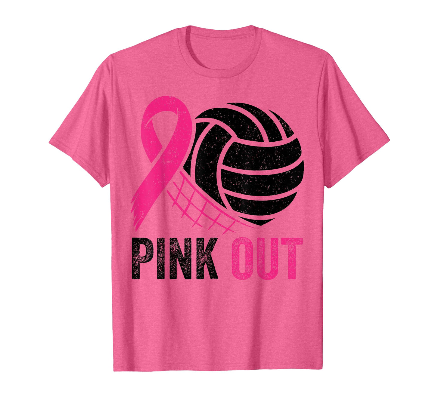 Pink Out Volleyball Breast Cancer Awareness Pink Ribbon T-Shirt