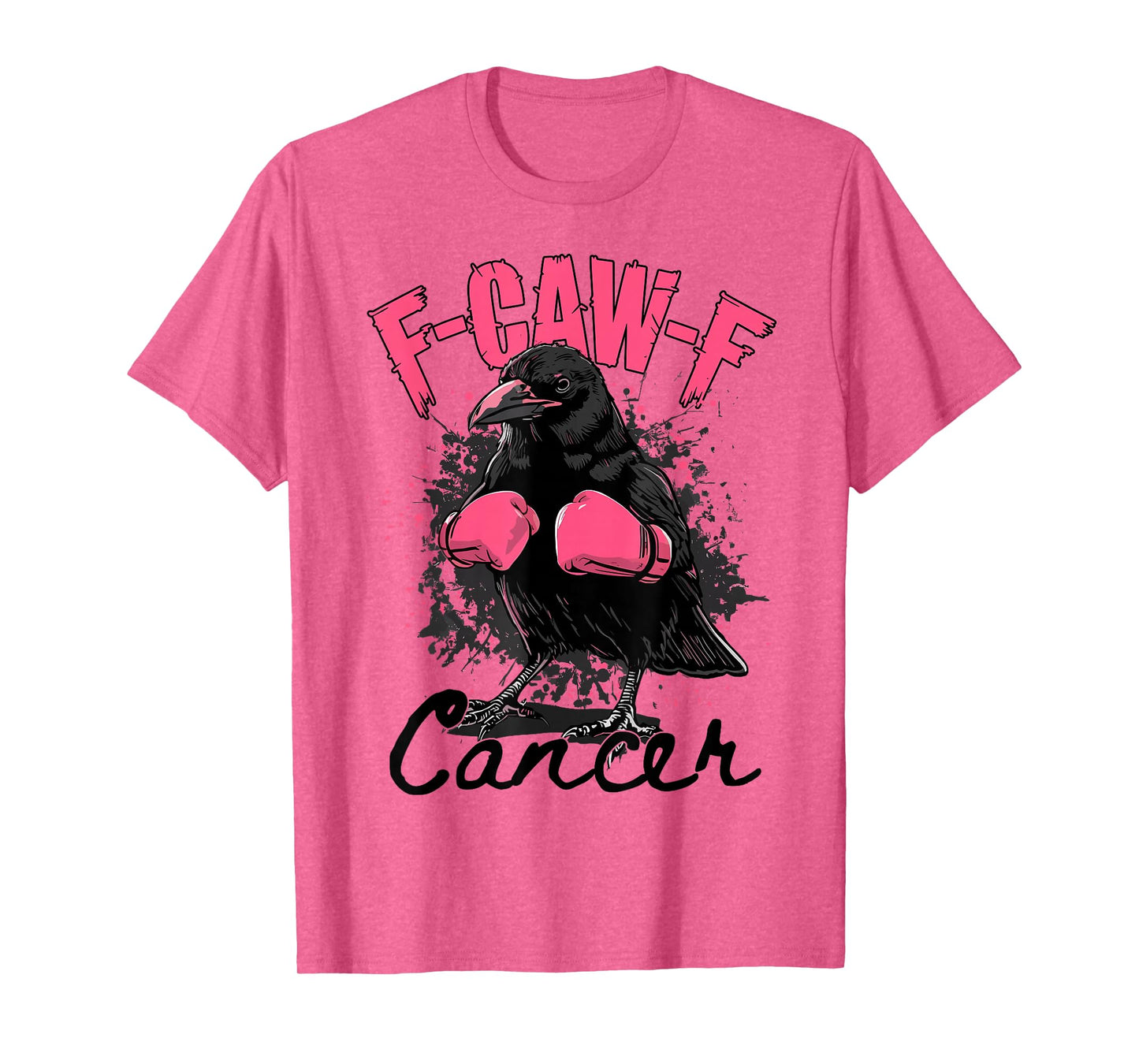 Black Crow F-Caw-F Breast Cancer Awareness Pink Ribbon T-Shirt