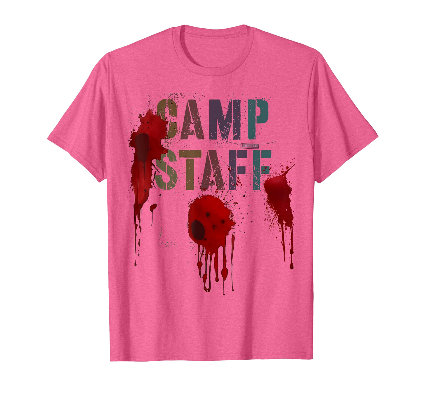 Funny CAMP STAFF Summer Campsite Camping Staff Bloody T-Shirt for Men Women