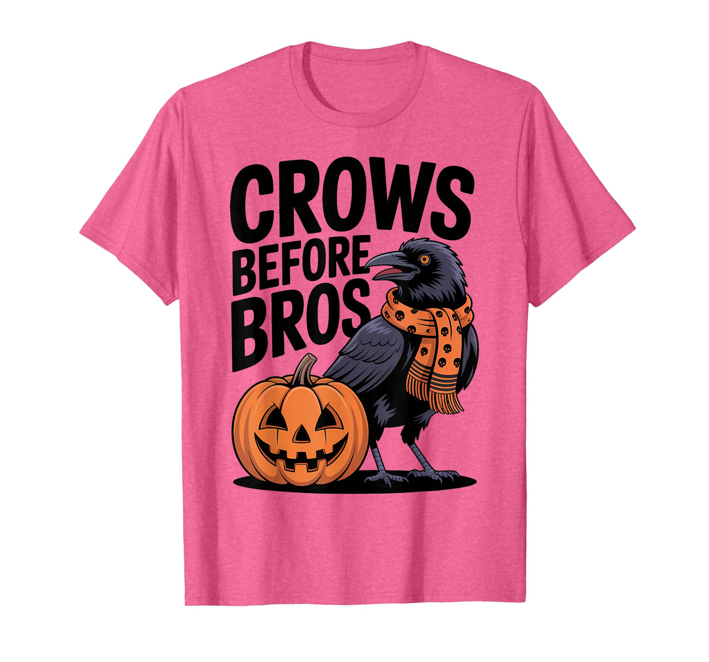Cute Crow with Pumpkin Funny Halloween T-Shirt