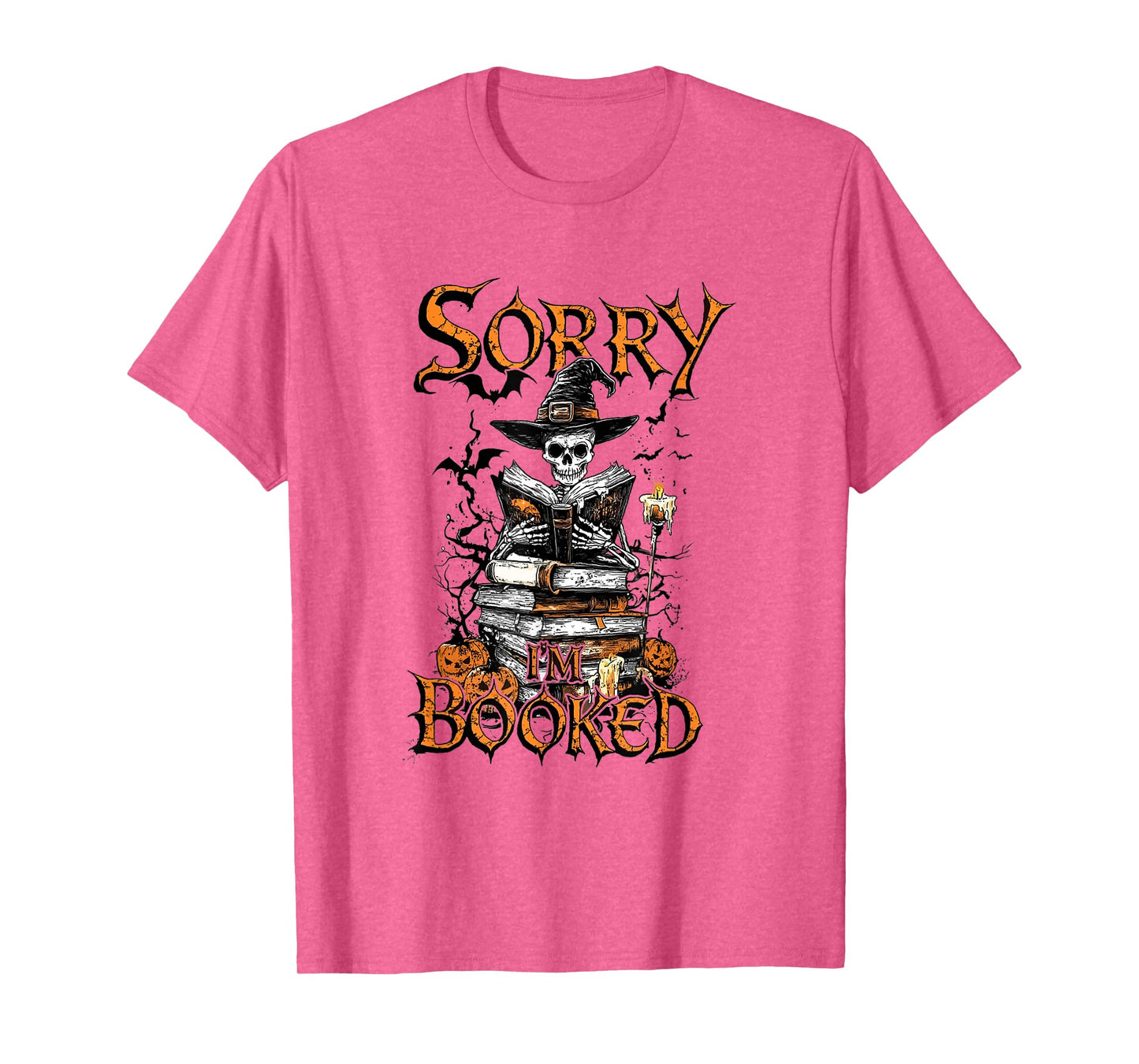 I'm Booked Funny Skeleton Bookish Witchy Halloween Reading T-Shirt