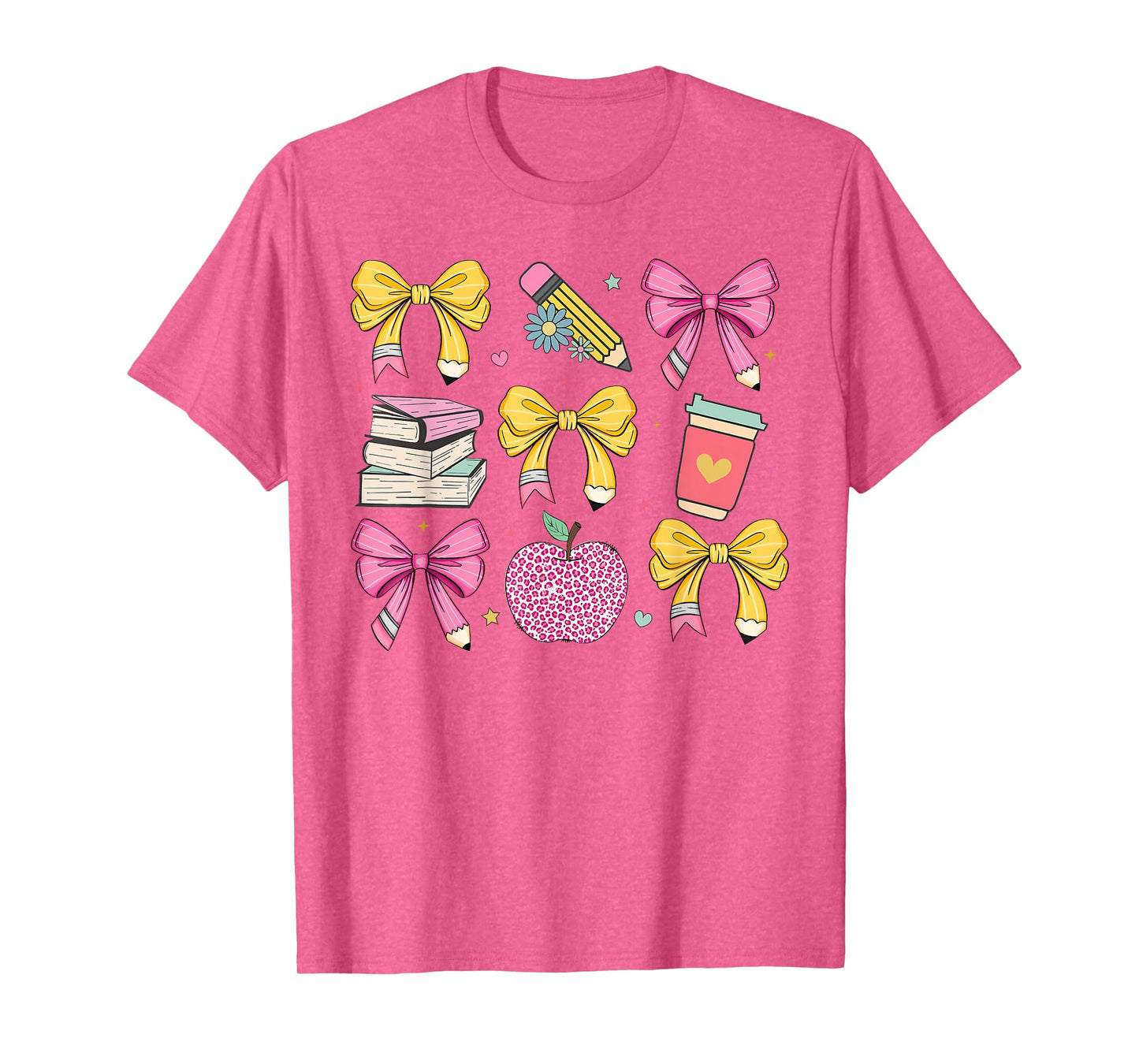 Apple Coquette Bow Books First Day Of School Back To School T-Shirt