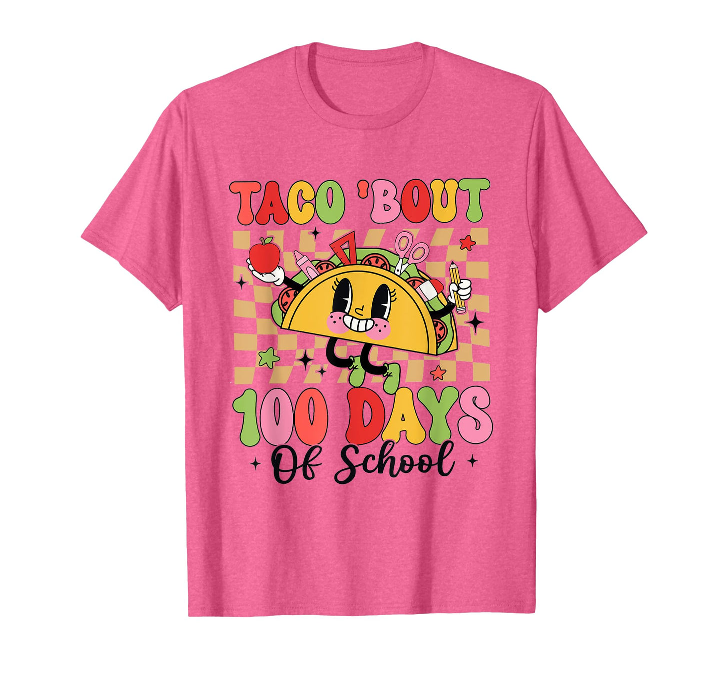 Taco Bout 100 Days of School Retro Kindergarten Teacher T-Shirt
