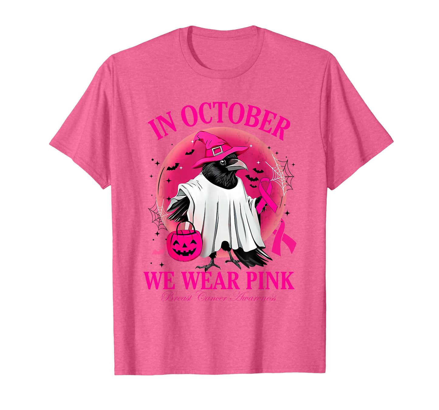 Black Crow in October We Wear Pink Breast Cancer Awareness T-Shirt