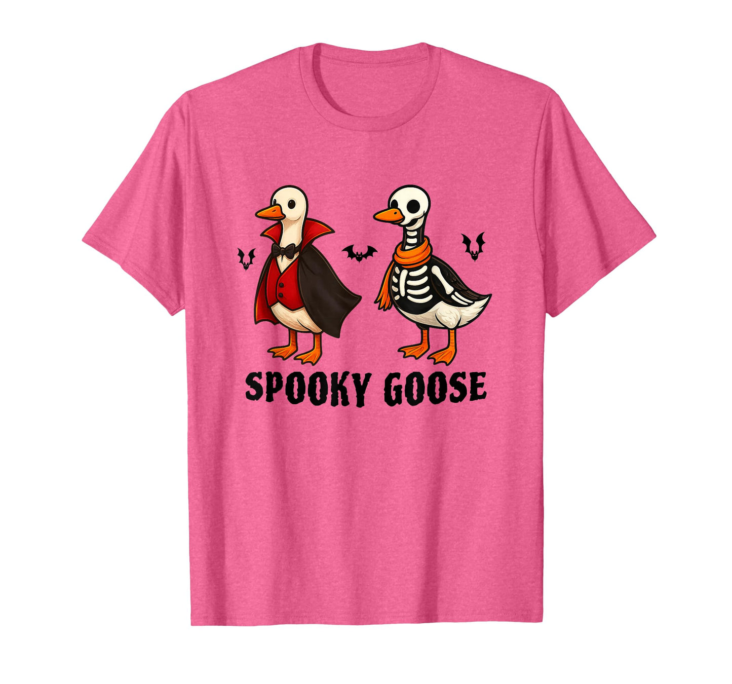 Silly Spooky Goose Halloween Funny Goose Skeleton Vampire T-Shirt