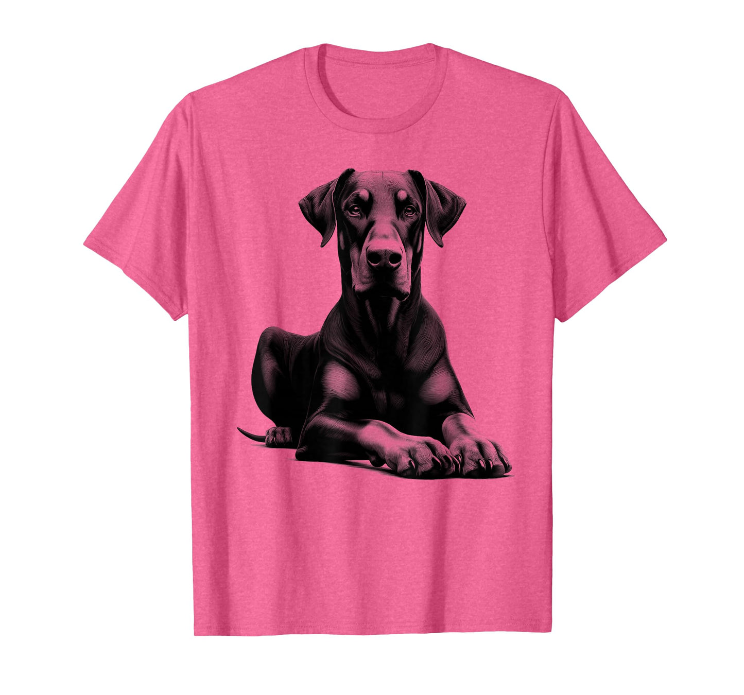 Cool Doberman with Floppy Ears in Lying Pose T-Shirt