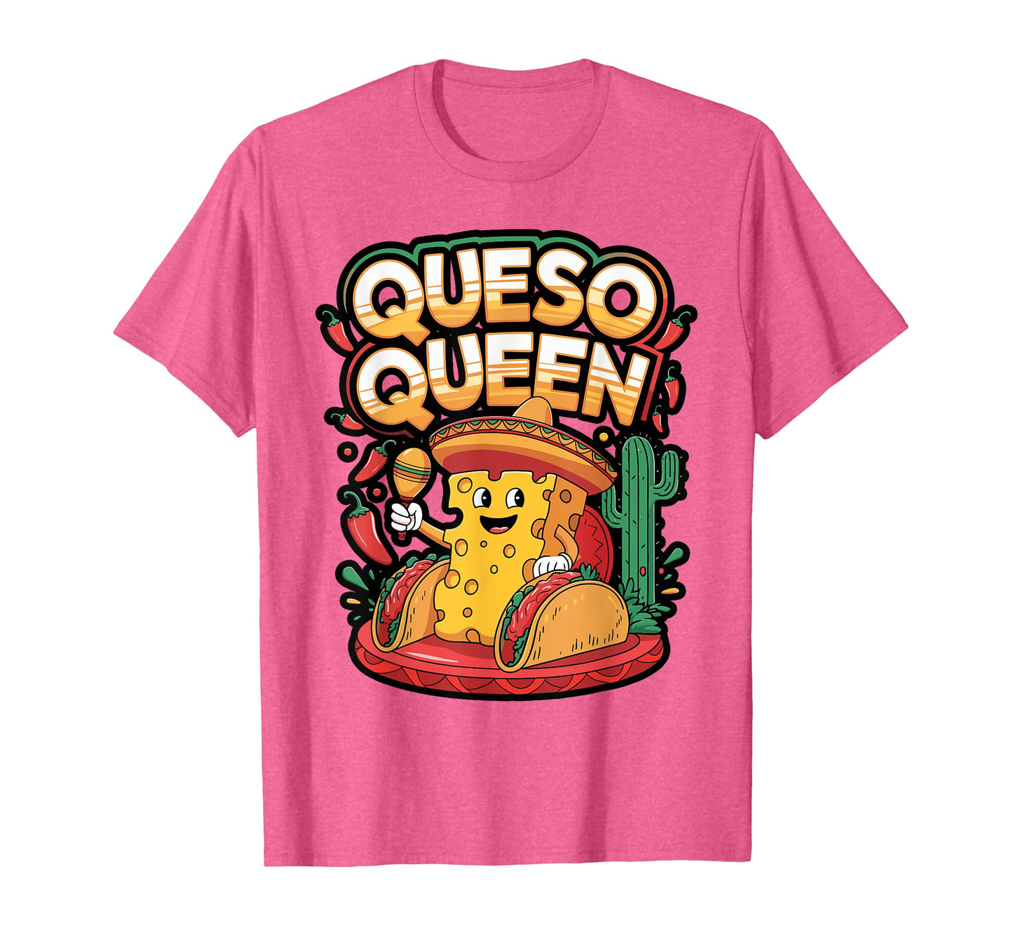 Queso Queen Shirt with Fiesta Floral Design T-Shirt