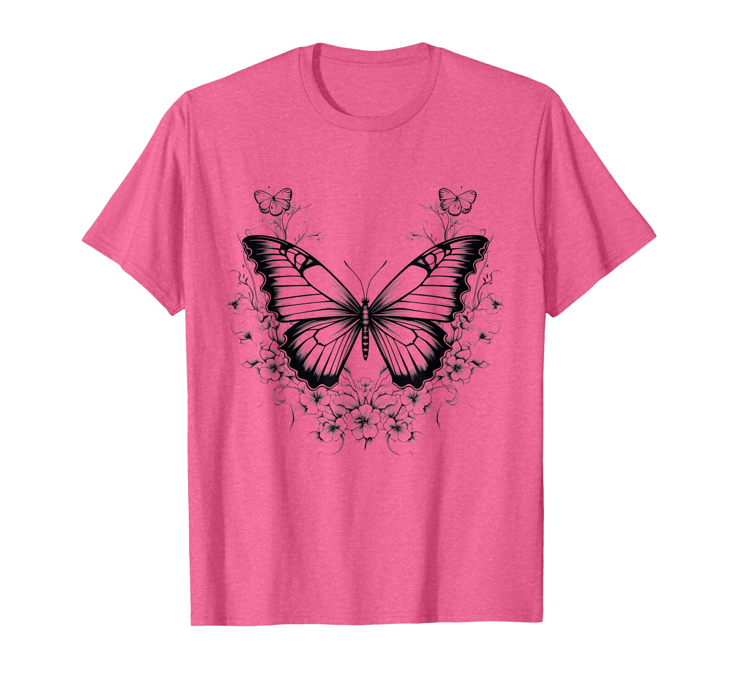 Butterfly Graphical Drawing Animal Flowerful Butterfly Lover T-Shirt
