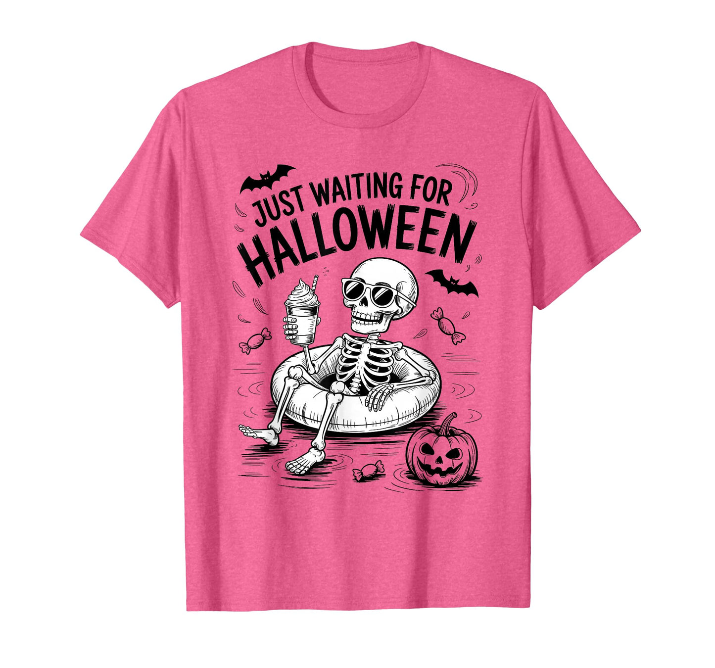 Just Waiting for Halloween Skeleton T-Shirt