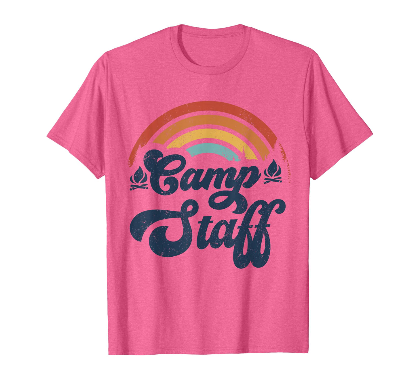 Summer Camp Counselor Staff Groovy Rainbow Camp Counselor T-Shirt