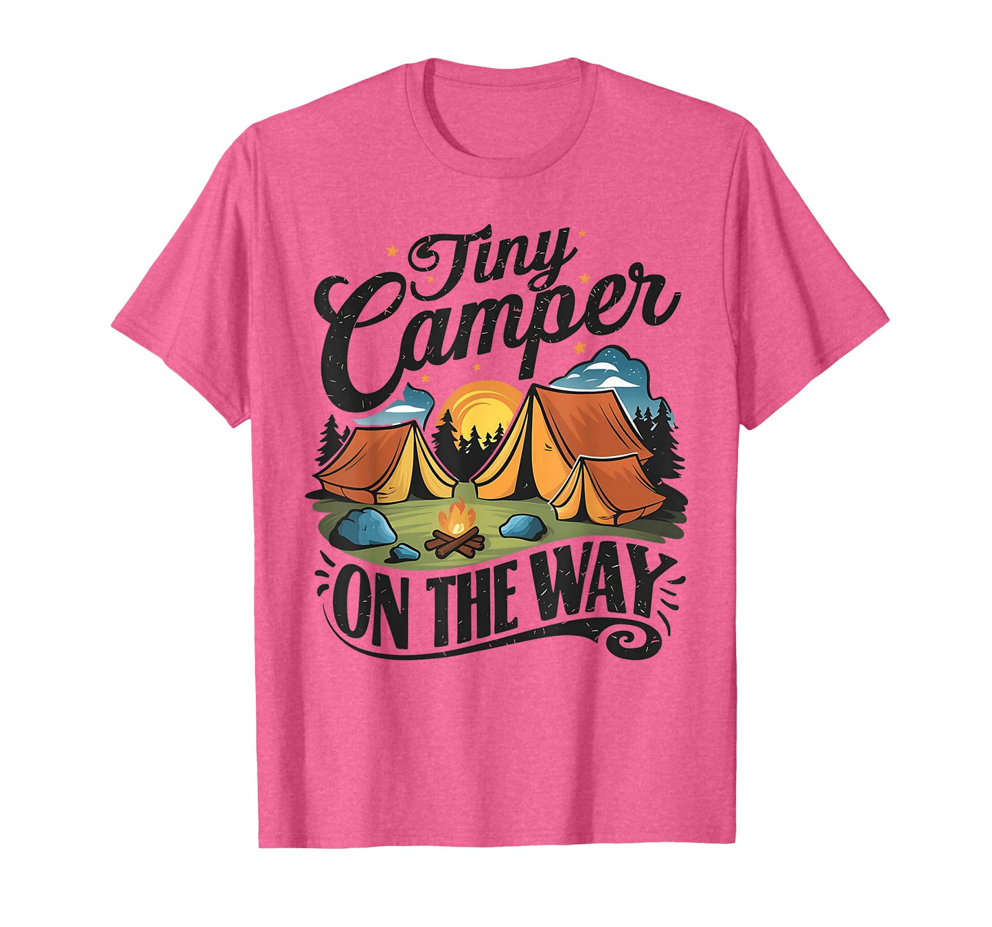 Tiny Camper On The Way camping lover pregnancy announcement T-Shirt