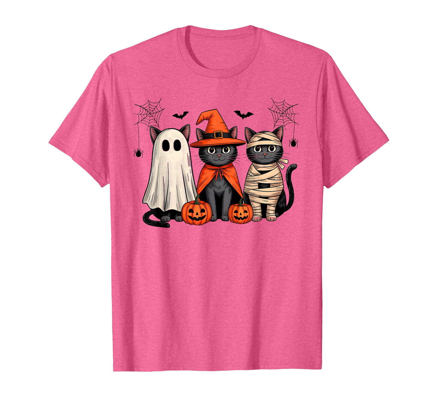 Cute Ghost Black Cat Witch Mummy Pumpkin Halloween Costume T-Shirt