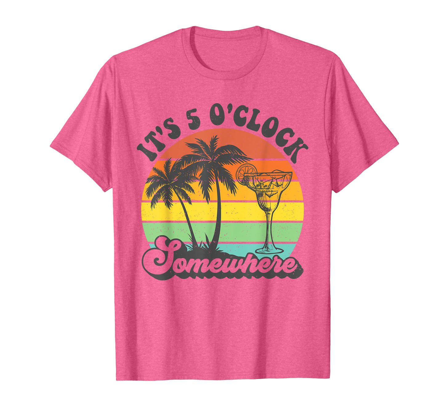 It's 5 O'clock Somewhere Coconut Tree Funny Summer Beach T-Shirt for Men Women